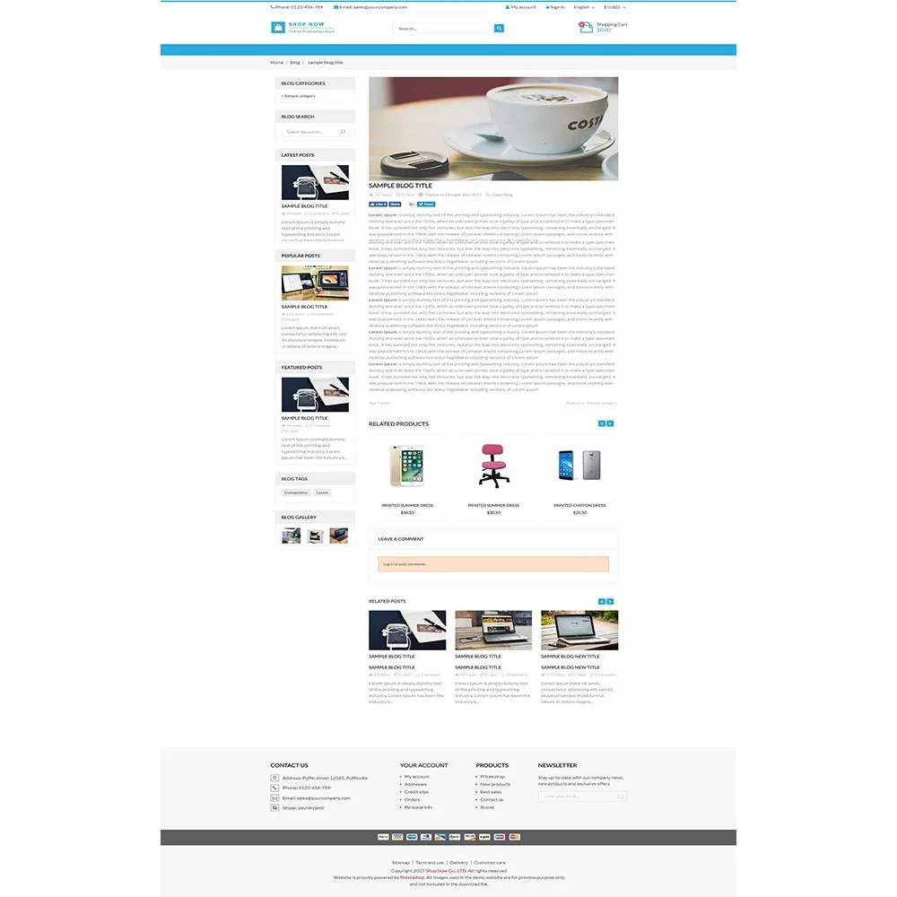 Shop Now – All in one package Prestashop theme