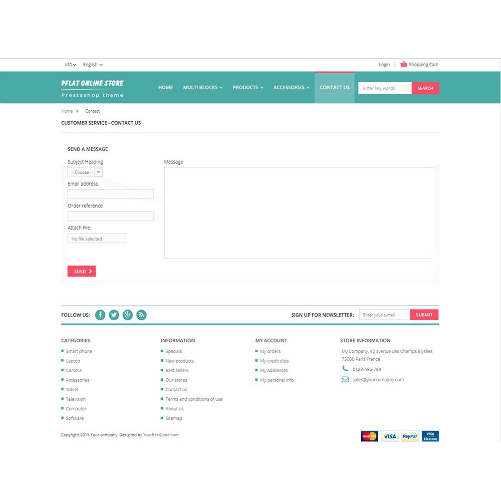 Pflat – Flat and responsive Prestashop free theme Pflat – Flat and responsive Prestashop free theme