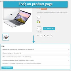 FAQ section on the product page