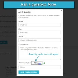 "Ask a question" form