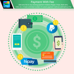 Payment With Fee: Paypal, Stripe, COD, bank wire, etc.