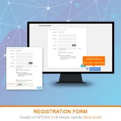 Google reCAPTCHA v3 and simple CAPTCHA for registration form