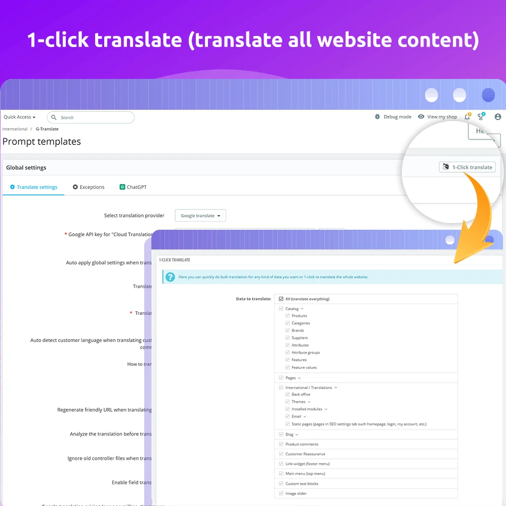 Introduce automated PrestaShop translation module