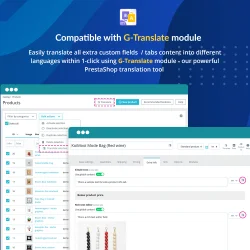PrestaShop product customization module is compatible with G-Translate module