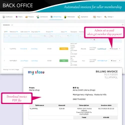 Automated invoices for seller membership