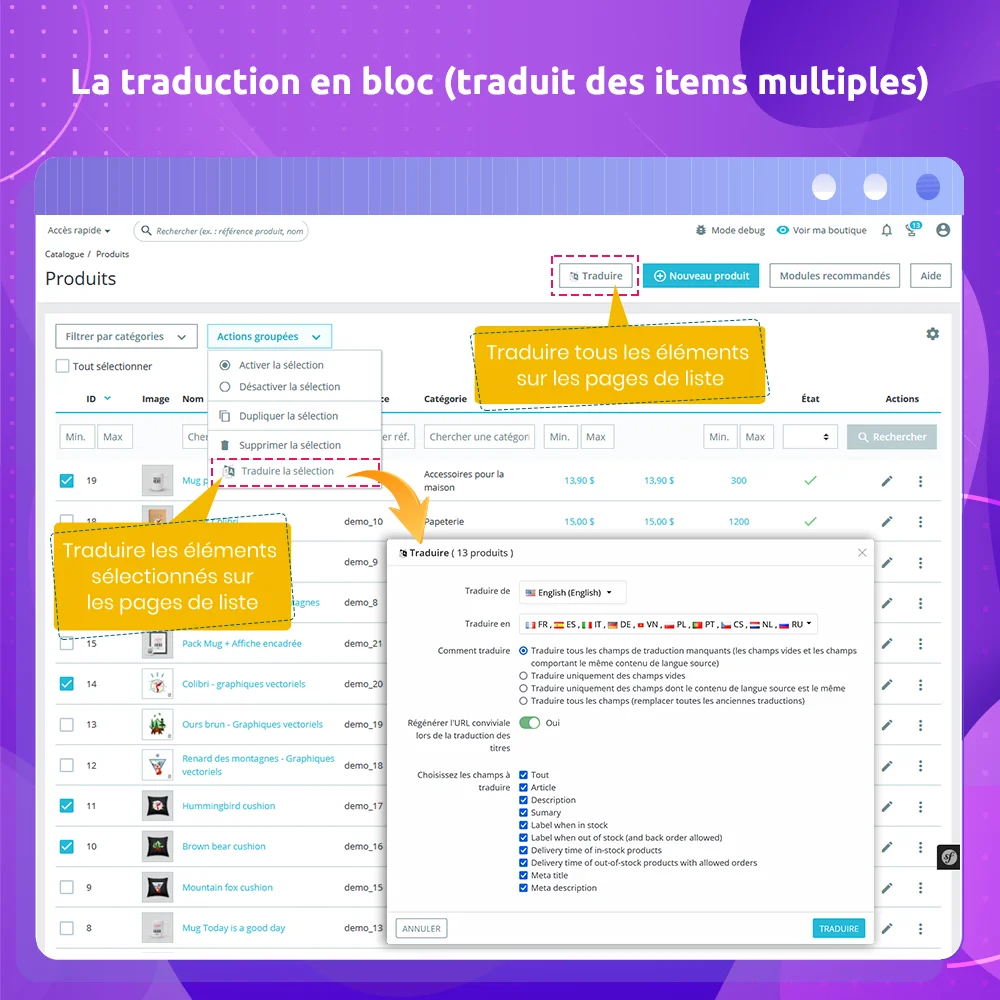 Présentez le module de traduction automatisée de PrestaShop