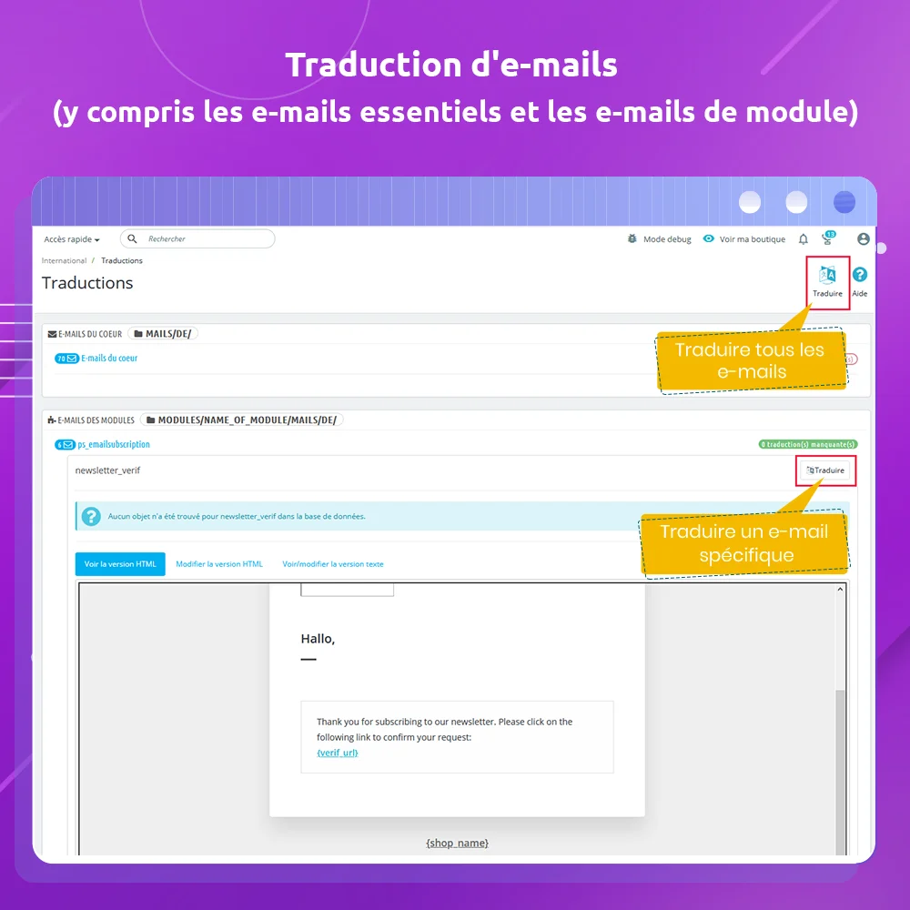 Présentez le module de traduction automatisée de PrestaShop