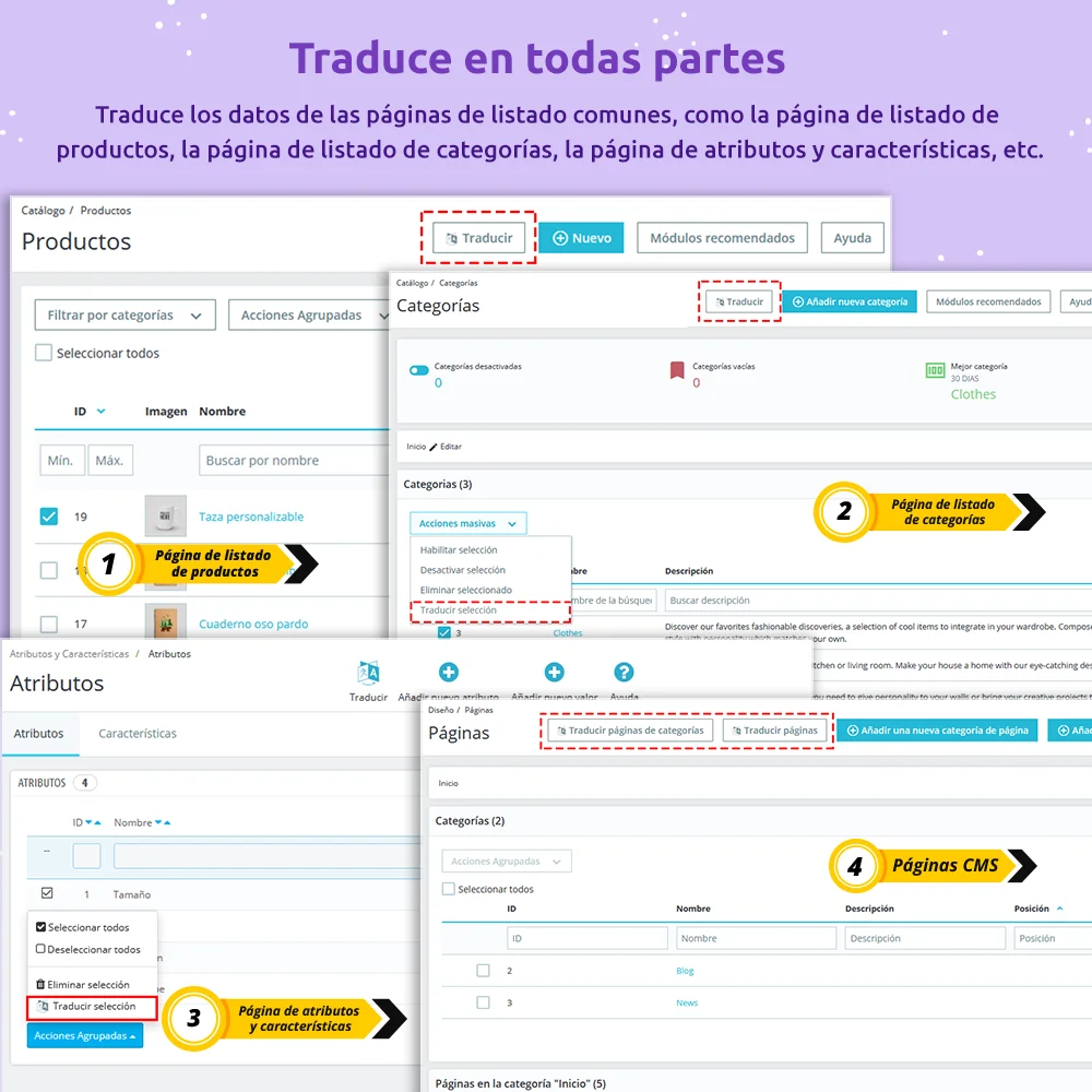 Presenta el módulo de traducción automática de PrestaShop