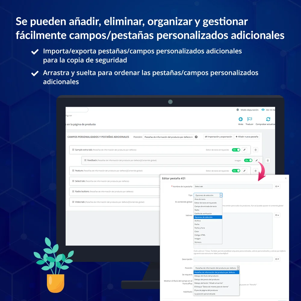 Presentar el módulo de campos personalizados de PrestaShop para productos