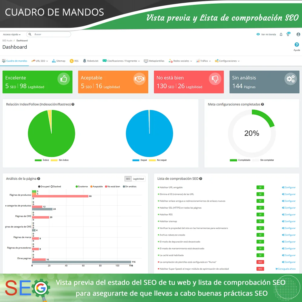 Presentación de "SEO Audit" - un módulo Prestashop SEO que incluye todo para SEO