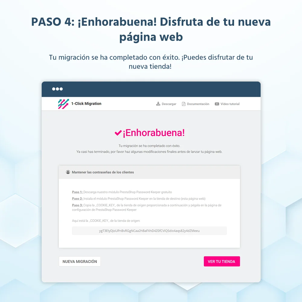 Presentamos 1 Clic para Migrar o Actualizar - una herramienta para migrar PrestaShop 1.7 a 8