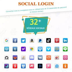 SOCIAL LOGIN - 32+ réseaux sociaux