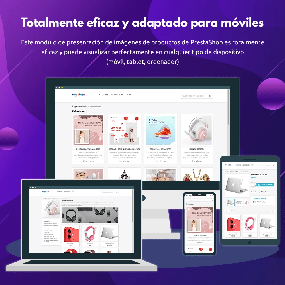 Presente el módulo de exhibición de productos de PrestaShop