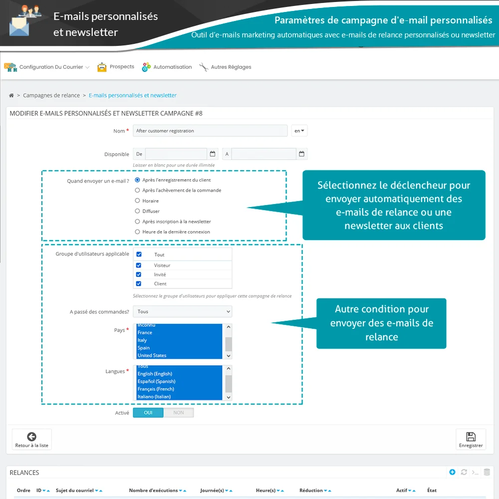 Présentation du module PrestaShop de rappel de panier abandonné