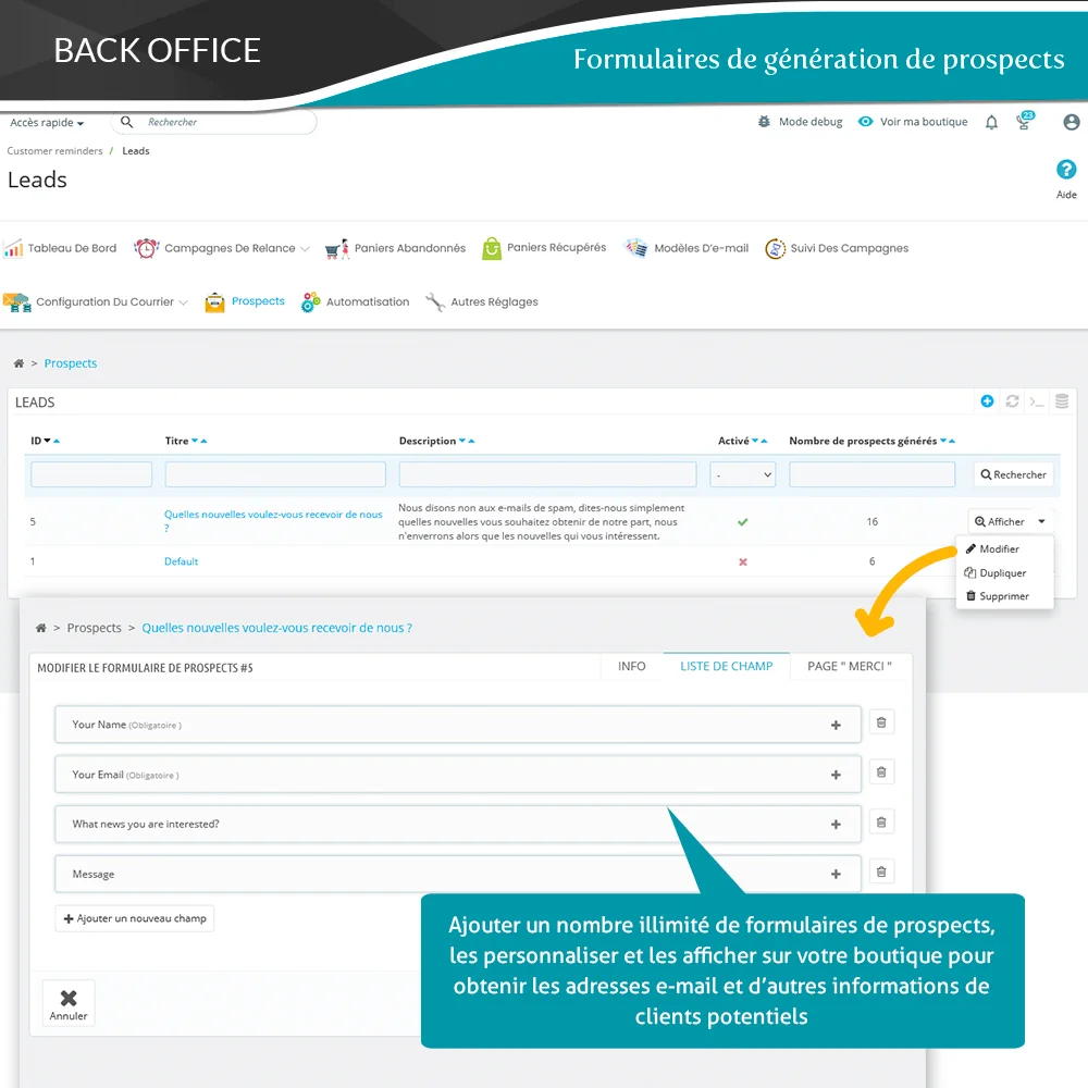 Présentation du module PrestaShop de rappel de panier abandonné