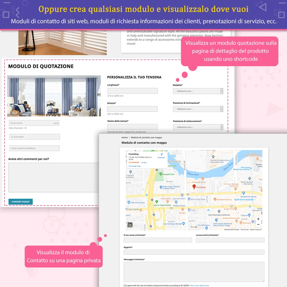 Presentazione del modulo di modulo di contatto PrestaShop