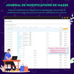 Présentation de la fonction "journal de modification en masse" du module gestionnaire de produits PrestaShop