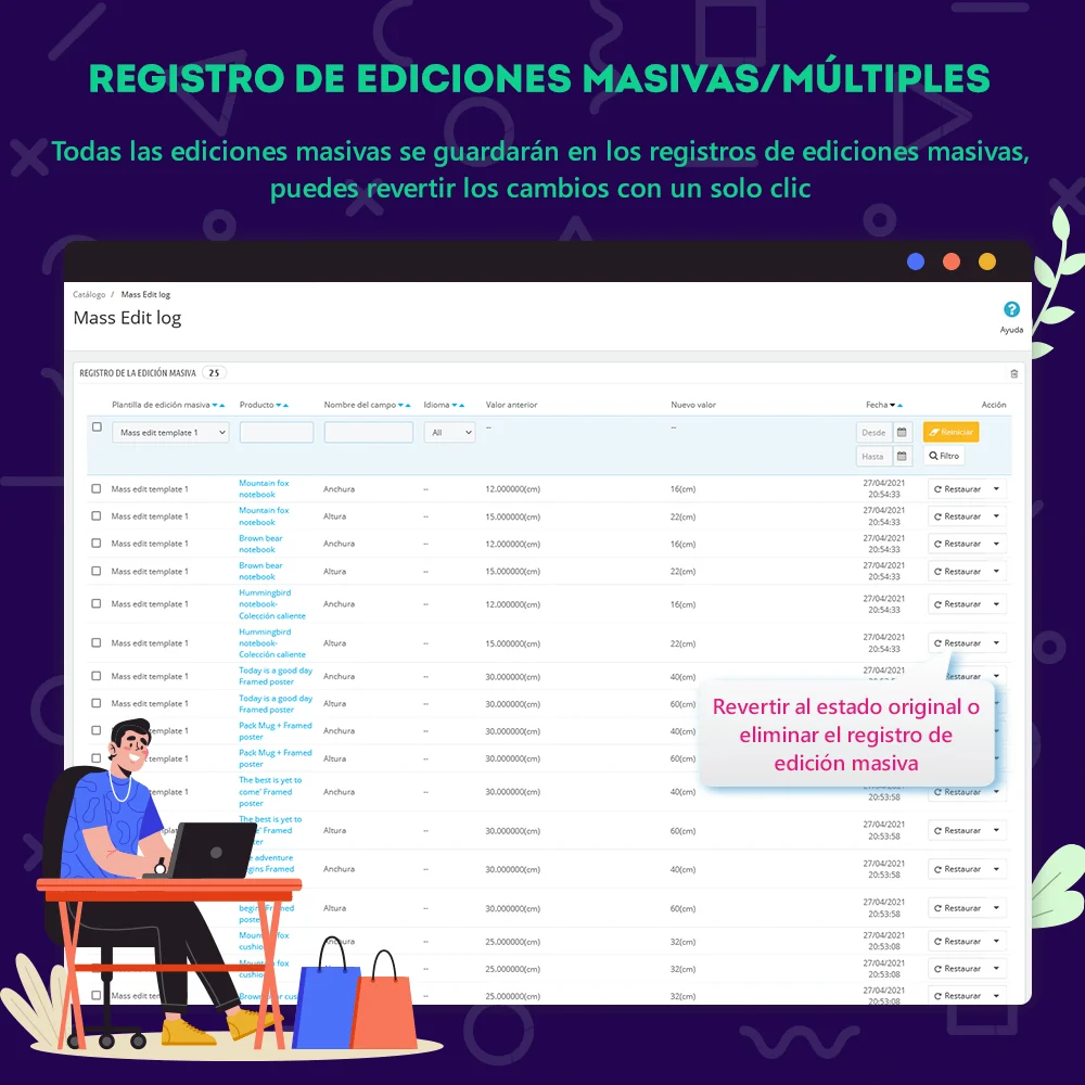 Introducción al módulo de edición masiva de PrestaShop