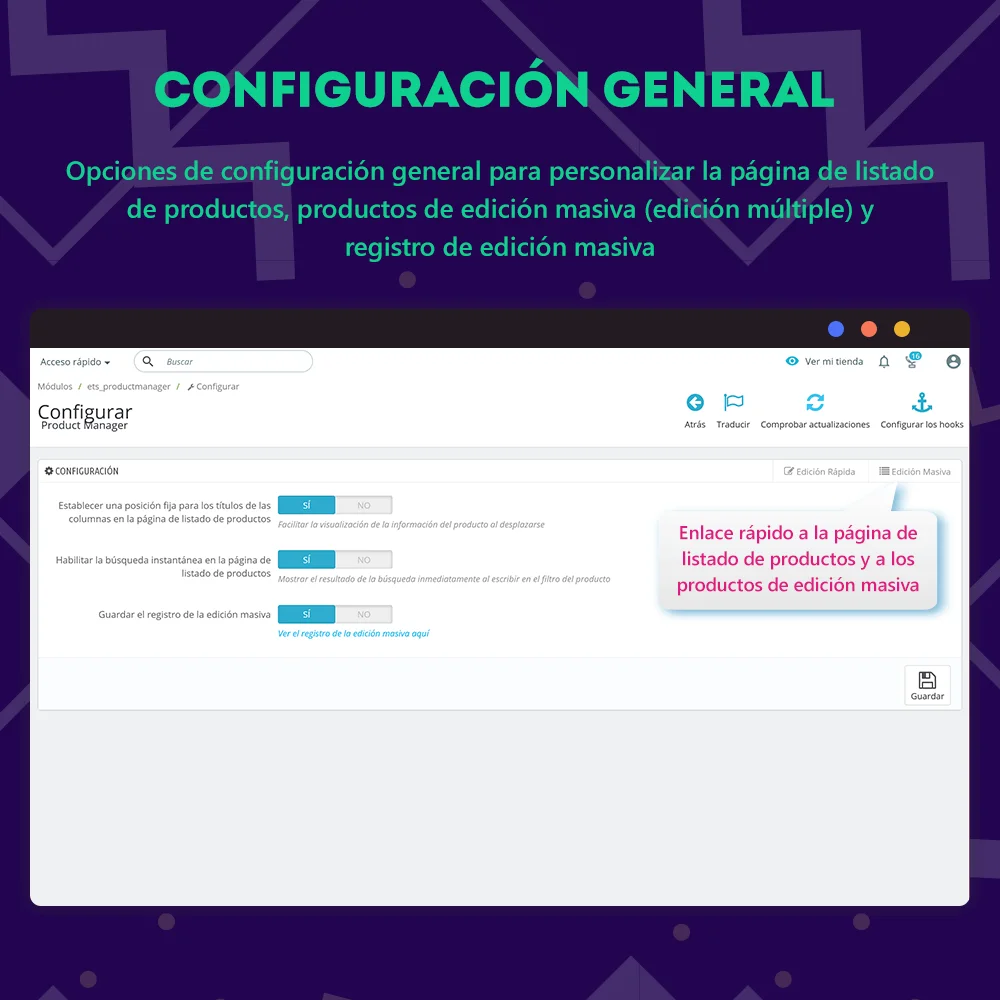 Introducción al módulo de edición masiva de PrestaShop