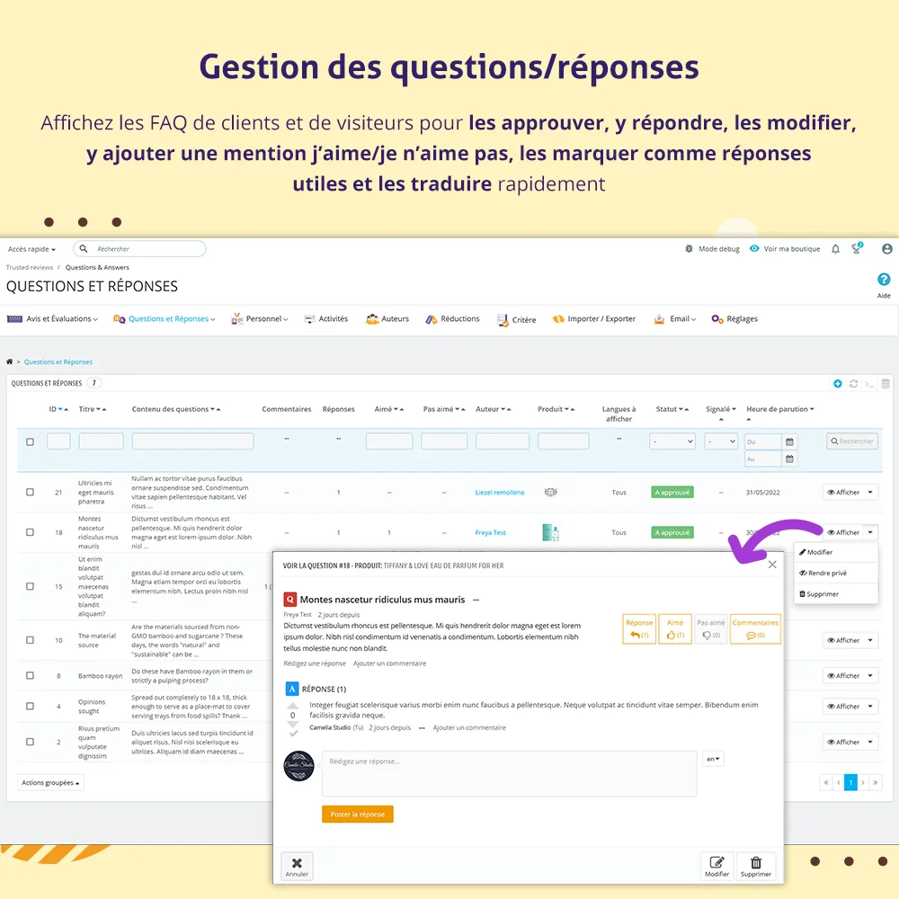 Présentez le module d'avis clients PrestaShop