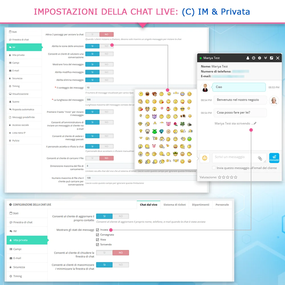 Presenta il modulo di chat in diretta di PrestaShop