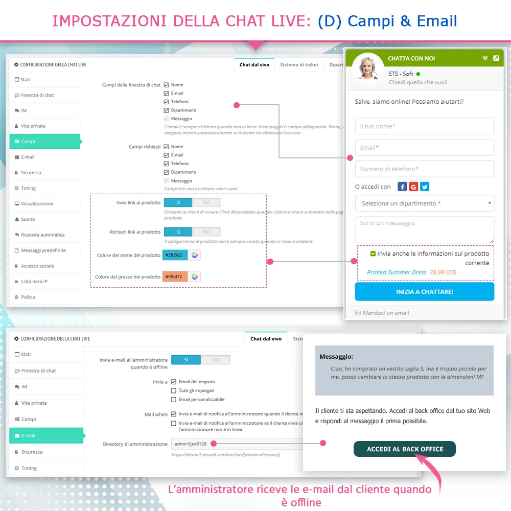 Presenta il modulo di chat in diretta di PrestaShop