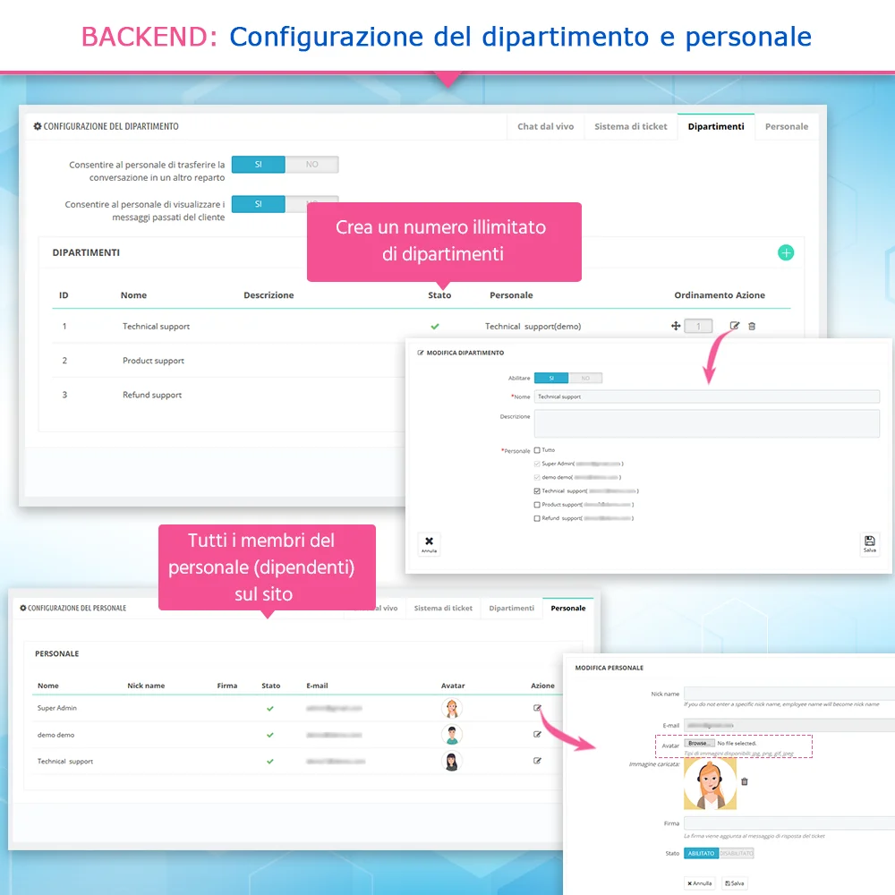 Presenta il modulo di chat in diretta di PrestaShop