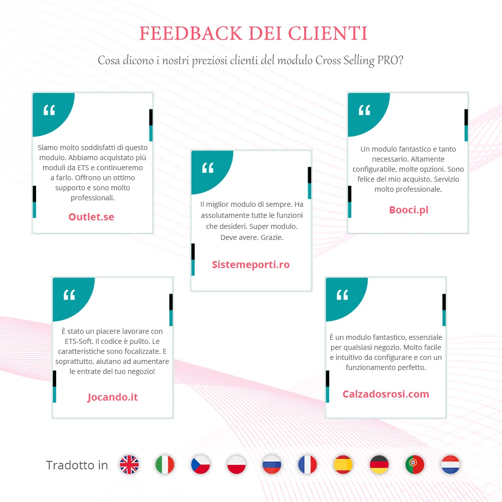 Feedback dei clienti sul nostro modulo di cross-selling di PrestaShop