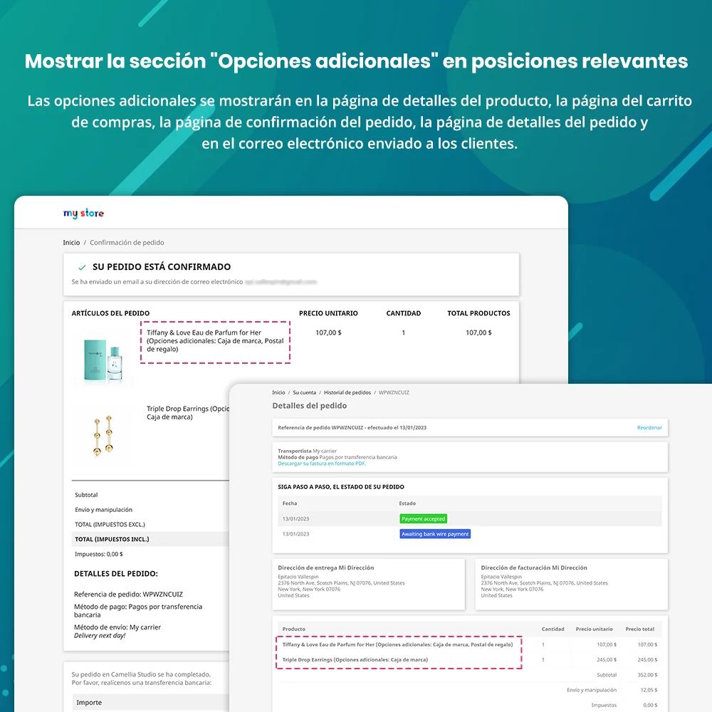 Presentar el módulo de opciones de productos de PrestaShop