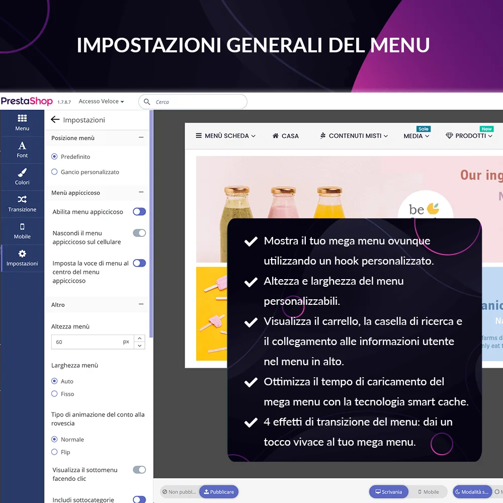 Presentazione del modulo menu mega PrestaShop