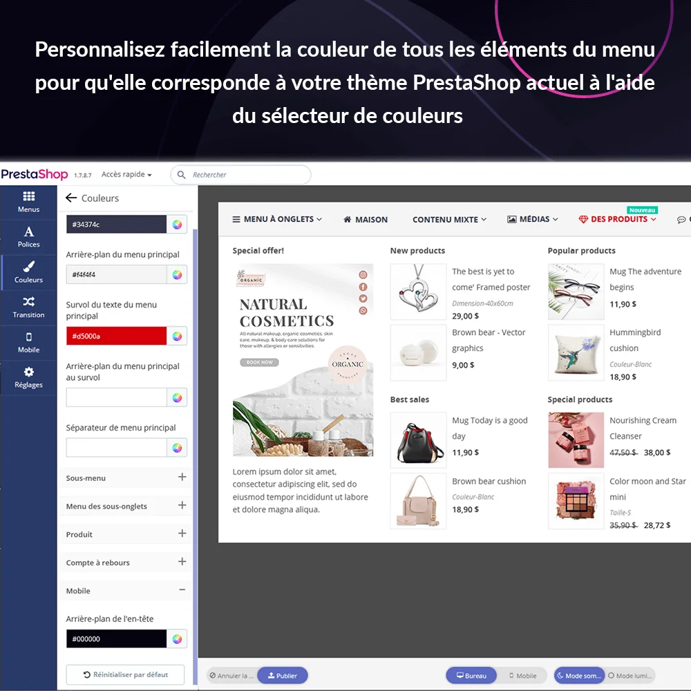 Présentation du module méga menu PrestaShop