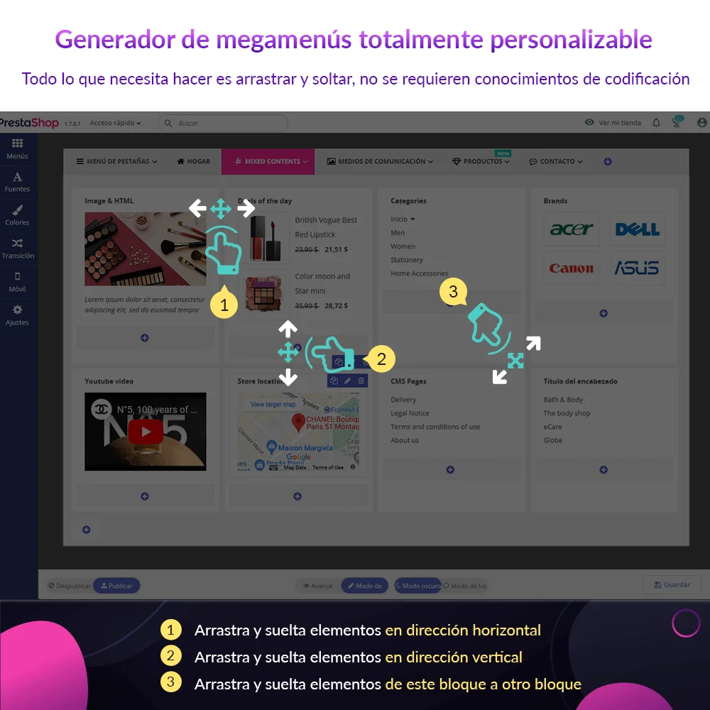 Introducción del módulo menú mega PrestaShop