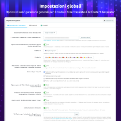 Impostazioni globali del modulo di traduzione automatica di PrestaShop