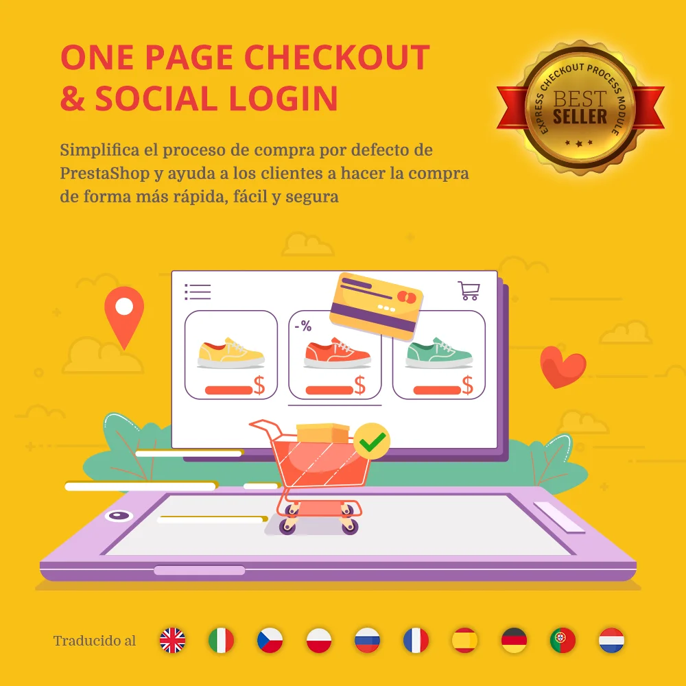 One Page Checkout & Social Login – PayPal, Stripe, COD