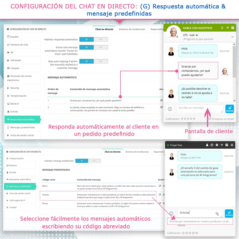 Presentar el módulo de chat en vivo de PrestaShop