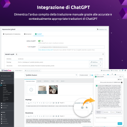 Il modulo di traduzione automatica di PrestaShop supporta la traduzione di ChatGPT