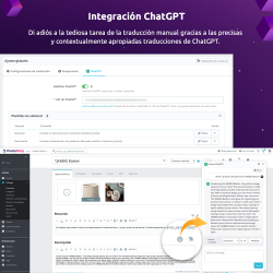 El módulo de traducción automática de PrestaShop admite la traducción de ChatGPT