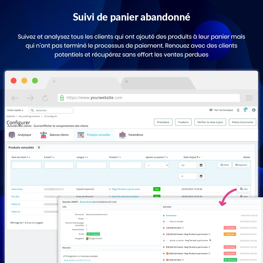 Introduce PrestaShop customer tracking module