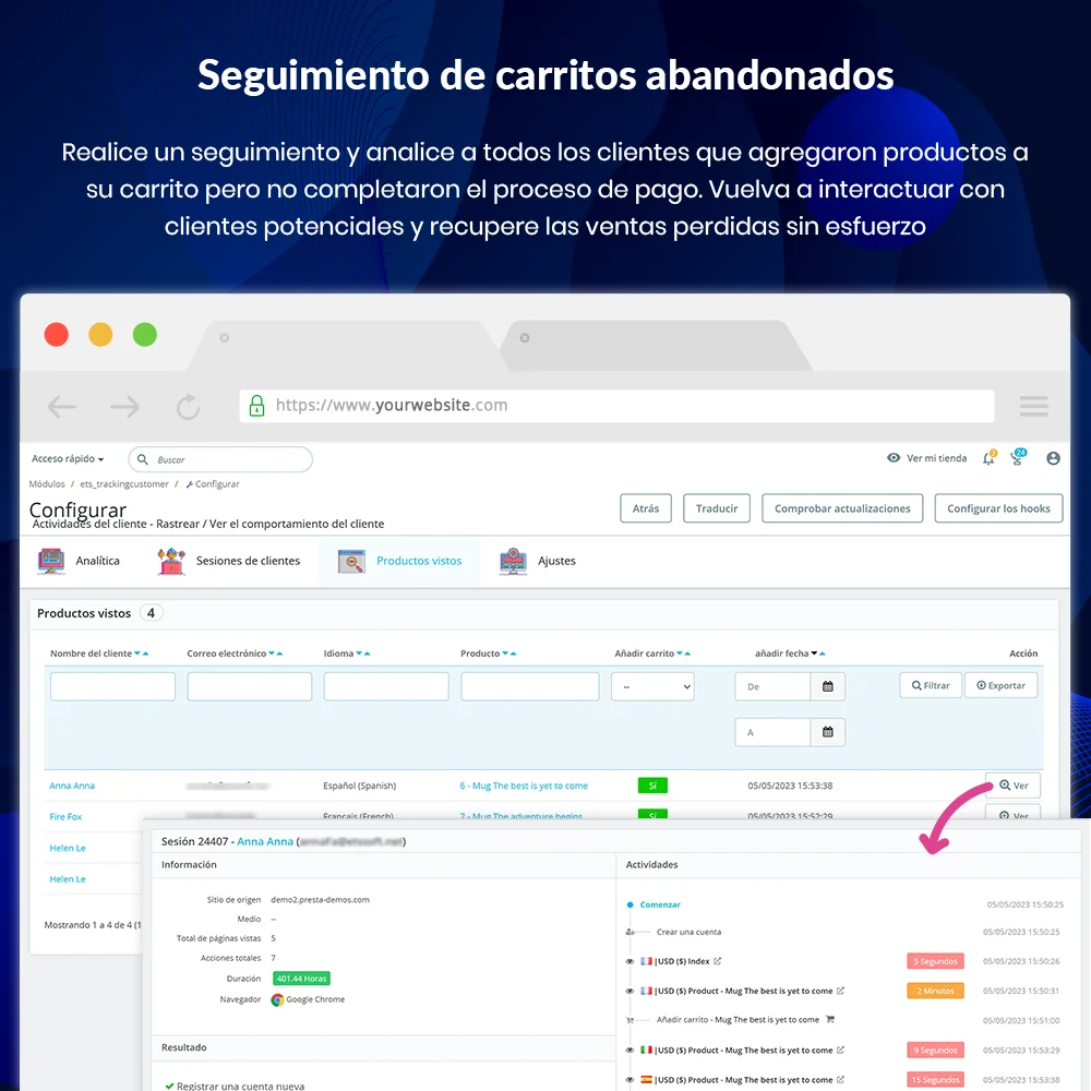 Introduce PrestaShop customer tracking module