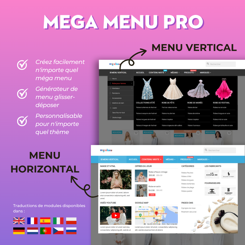 Mega Menu PRO - navigation et créateur de menu
