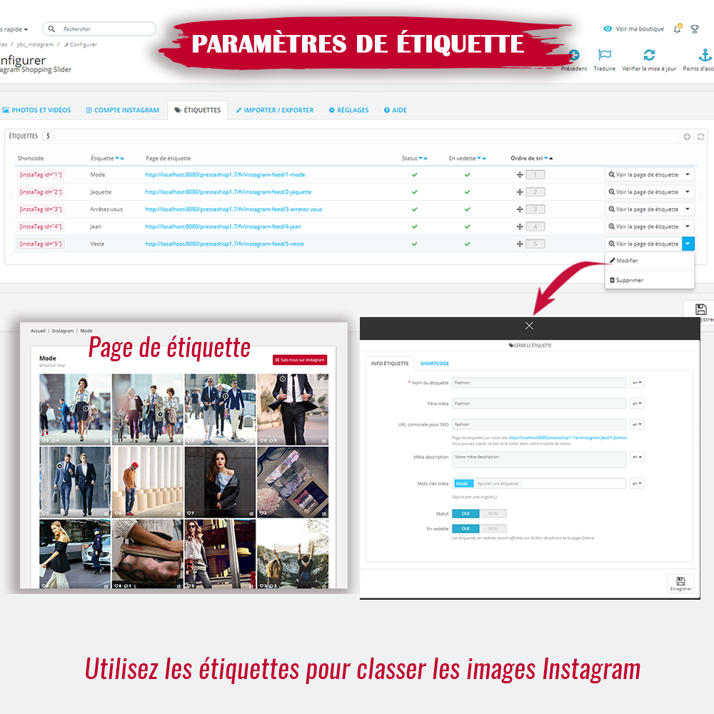 Présenter le module Instagram pour PrestaShop