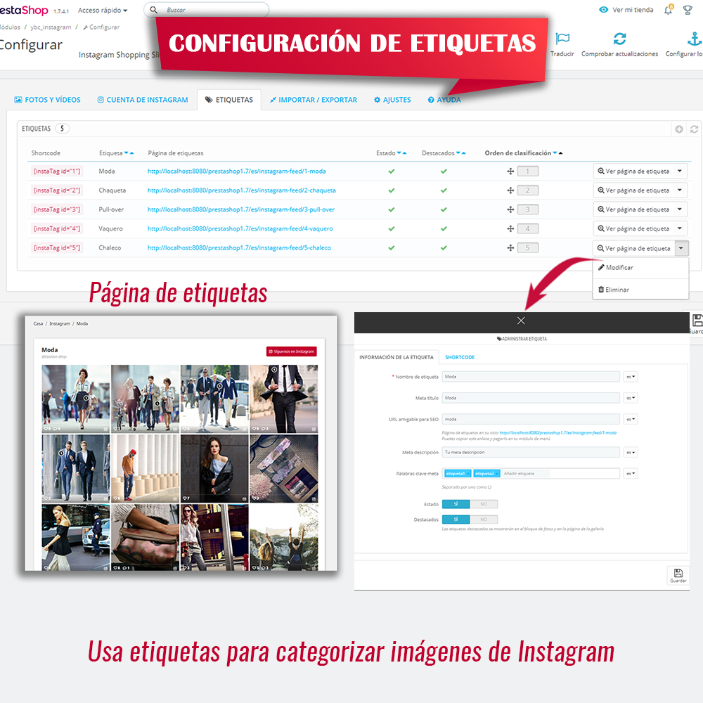 Presentar el módulo de Instagram para PrestaShop