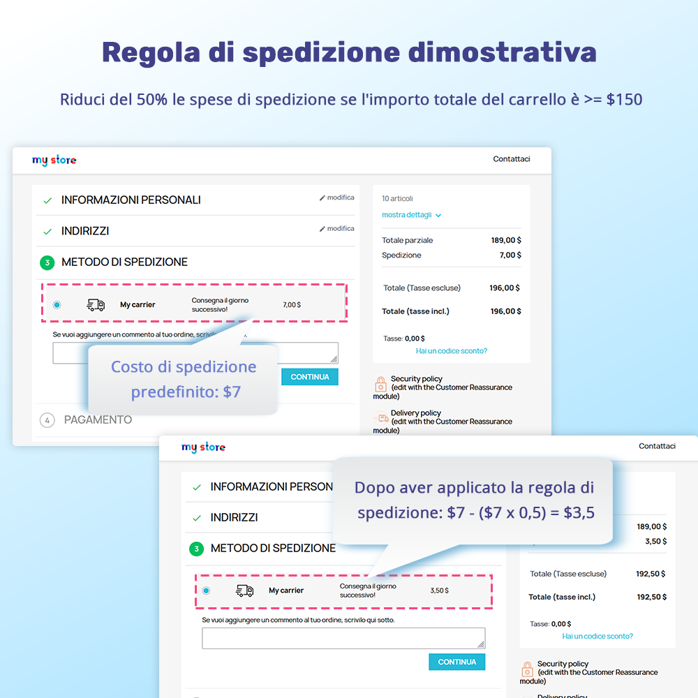 Presentazione del modulo di costi di spedizione PrestaShop