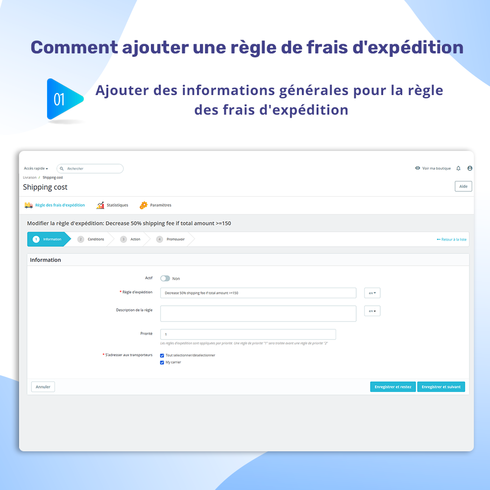 Créez n'importe quel type de règle de frais de livraison avec le module de frais de livraison avancé PrestaShop