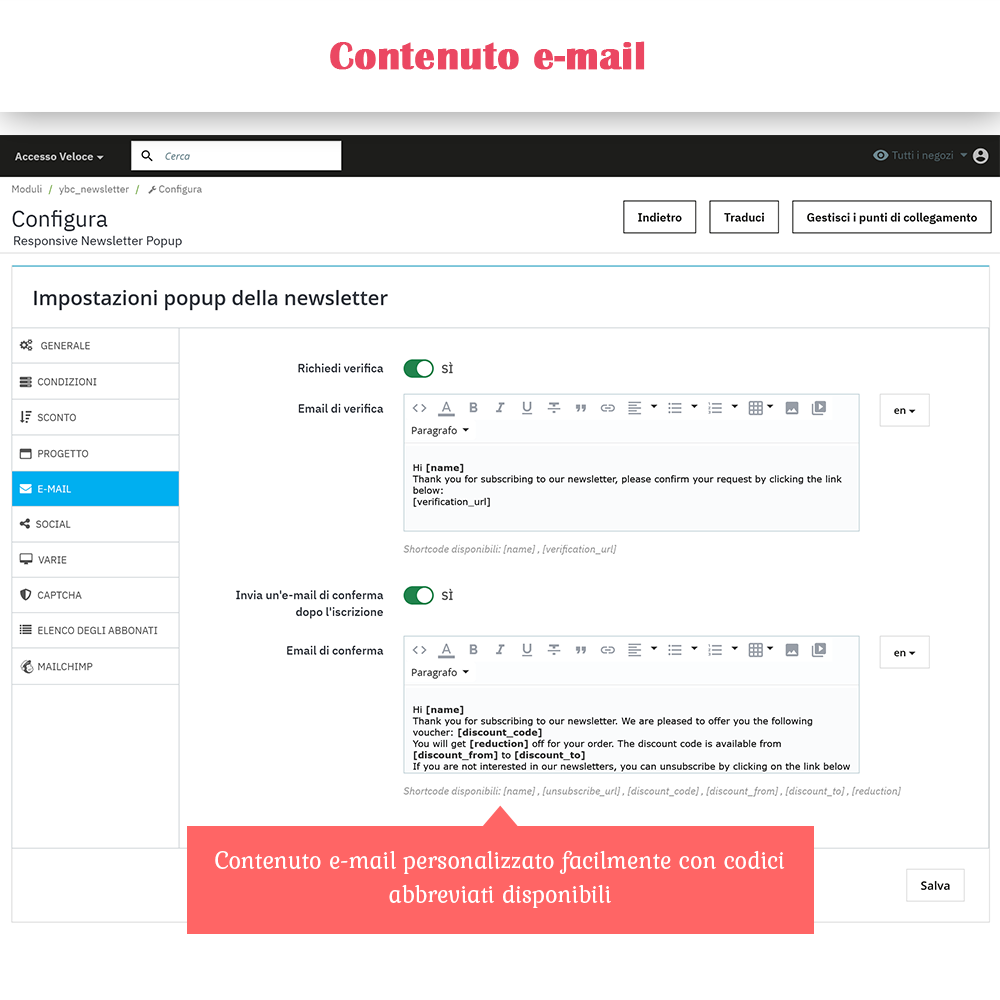Presentazione del modulo Popup Newsletter PrestaShop