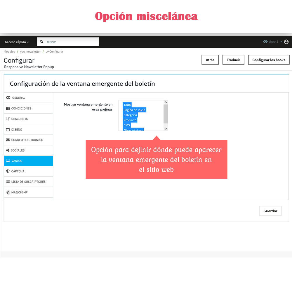 Introducción al módulo Popup de Boletín PrestaShop