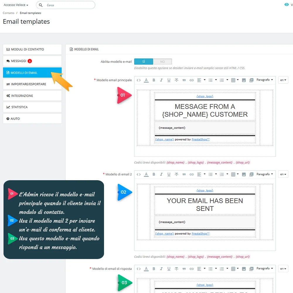 Presentazione di "Contact Form 7": Potente modulo di modulo di contatto PrestaShop