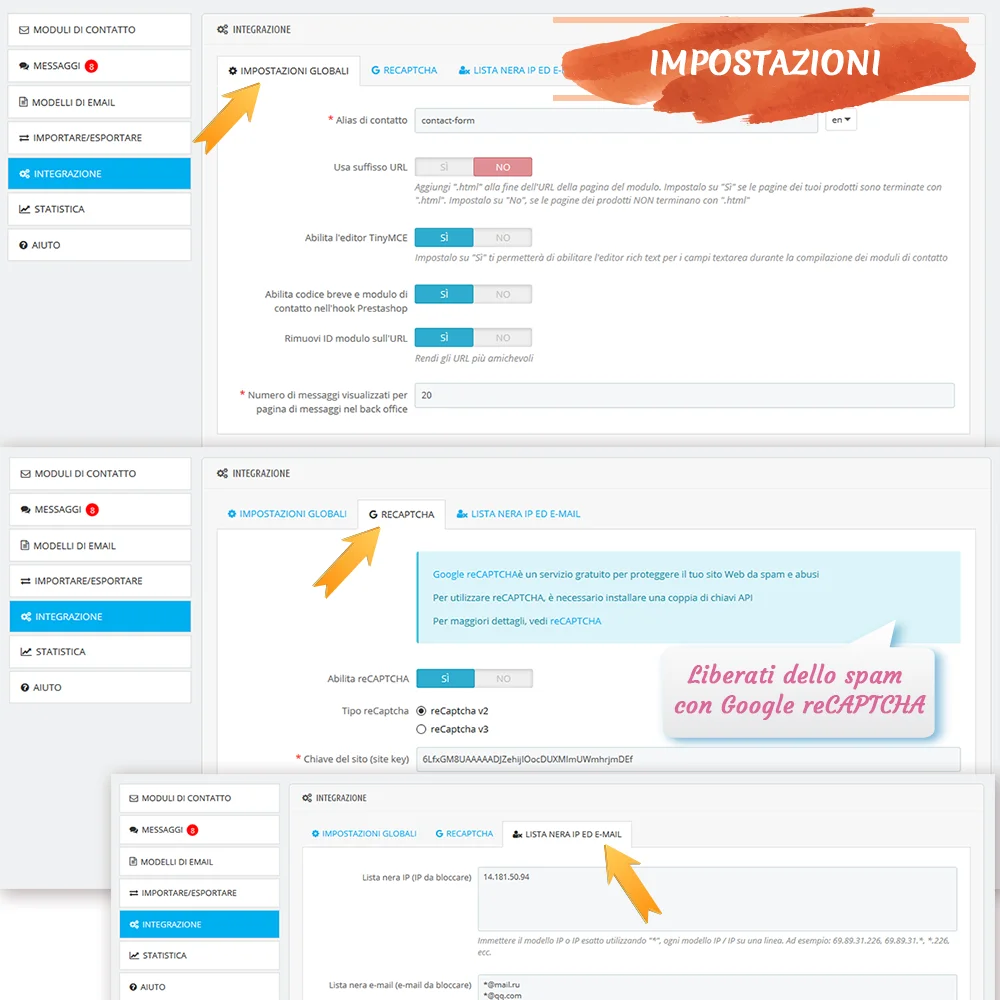 Presentazione di "Contact Form 7": Potente modulo di modulo di contatto PrestaShop