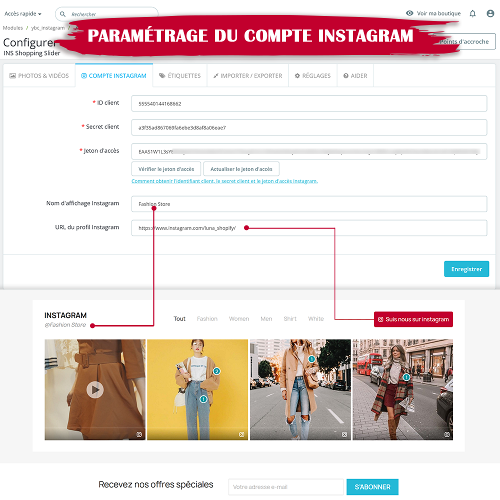 Présenter le module Instagram pour PrestaShop