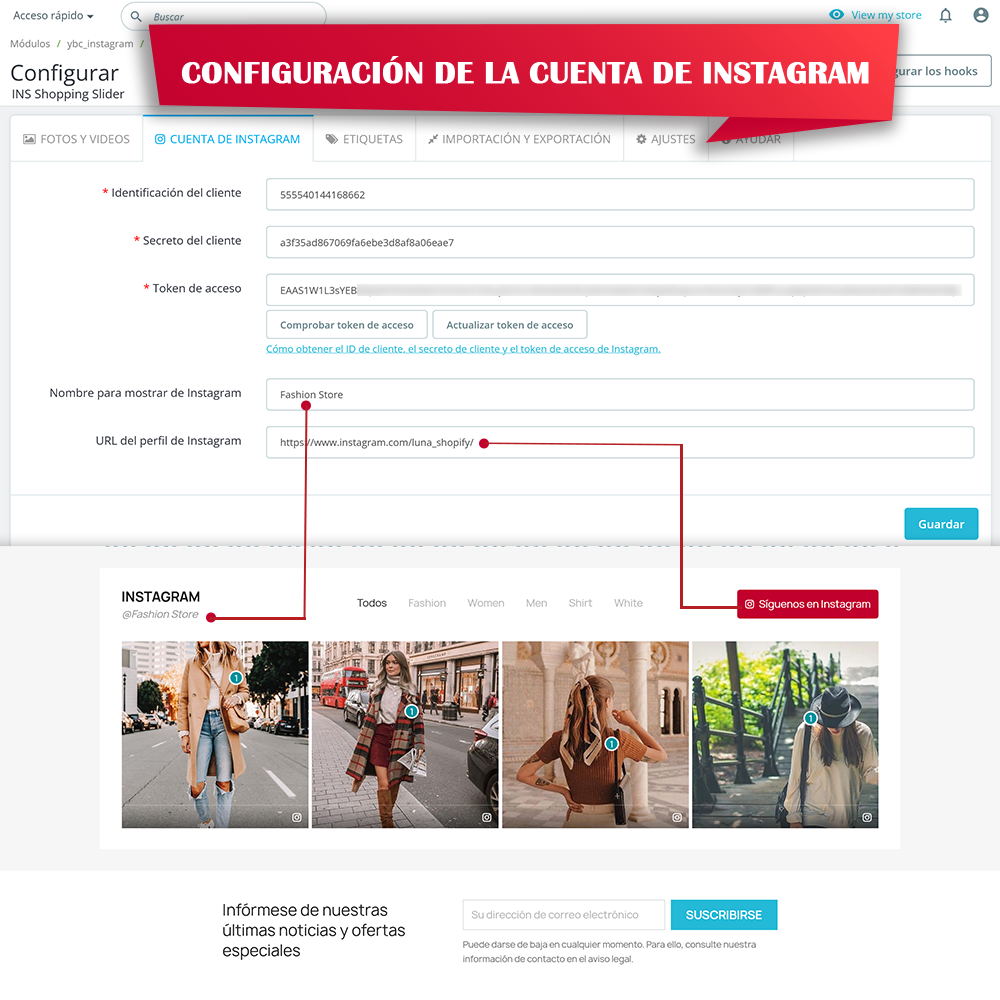 Presentar el módulo de Instagram para PrestaShop